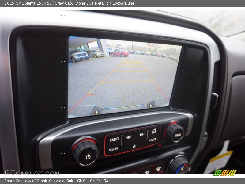 Stone Blue Metallic / Cocoa/Dune 2015 GMC Sierra 1500 SLT Crew Cab