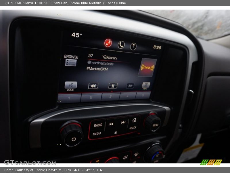 Stone Blue Metallic / Cocoa/Dune 2015 GMC Sierra 1500 SLT Crew Cab