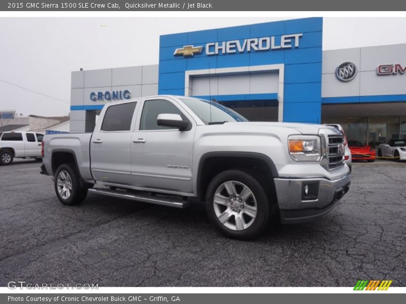 Quicksilver Metallic / Jet Black 2015 GMC Sierra 1500 SLE Crew Cab