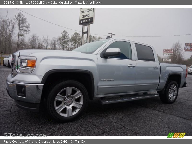 Quicksilver Metallic / Jet Black 2015 GMC Sierra 1500 SLE Crew Cab
