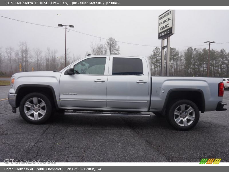 Quicksilver Metallic / Jet Black 2015 GMC Sierra 1500 SLE Crew Cab