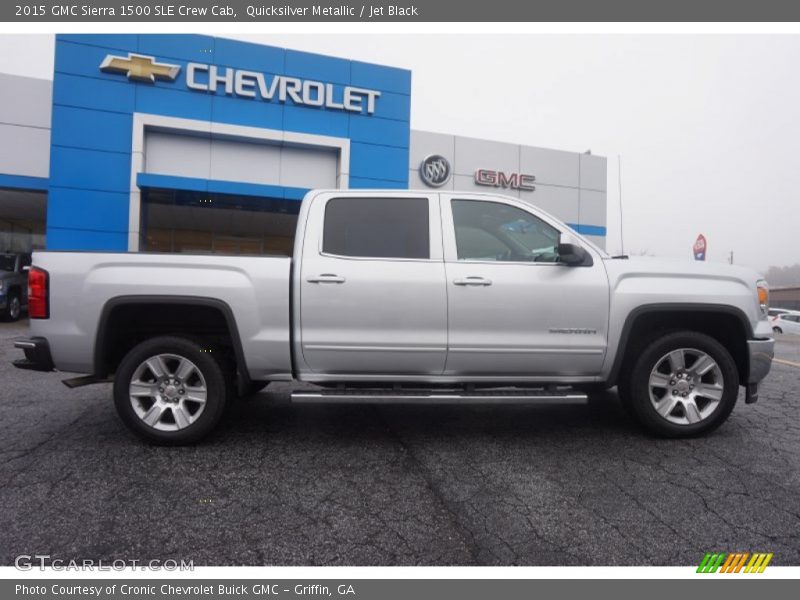 Quicksilver Metallic / Jet Black 2015 GMC Sierra 1500 SLE Crew Cab