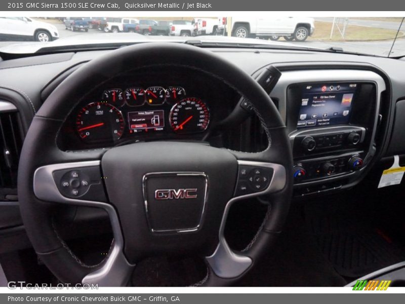 Quicksilver Metallic / Jet Black 2015 GMC Sierra 1500 SLE Crew Cab
