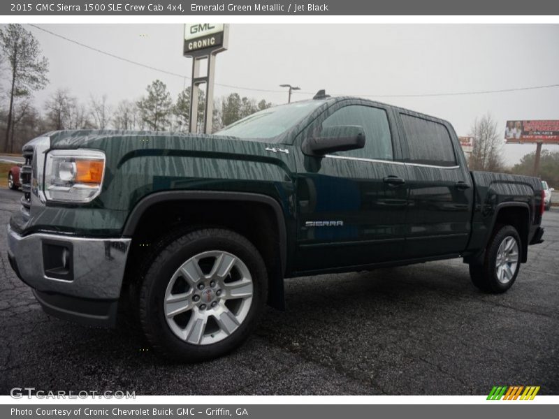 Emerald Green Metallic / Jet Black 2015 GMC Sierra 1500 SLE Crew Cab 4x4