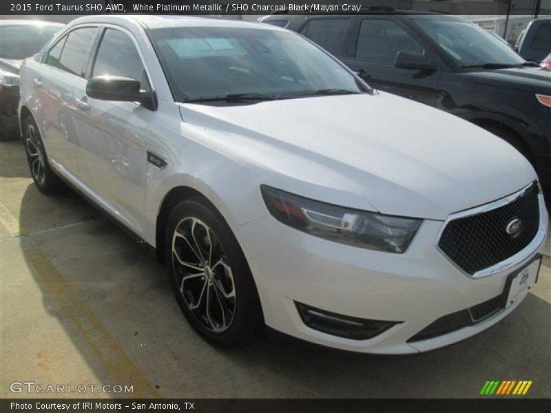 White Platinum Metallic / SHO Charcoal Black/Mayan Gray 2015 Ford Taurus SHO AWD