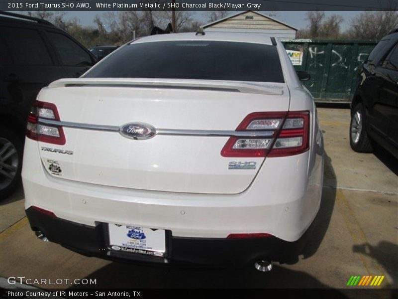 White Platinum Metallic / SHO Charcoal Black/Mayan Gray 2015 Ford Taurus SHO AWD