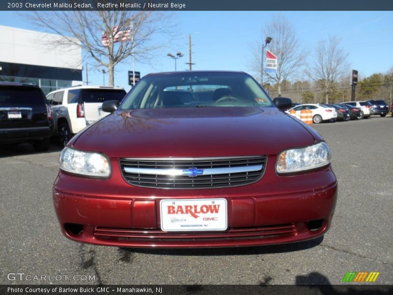 Redfire Metallic / Neutral Beige 2003 Chevrolet Malibu Sedan