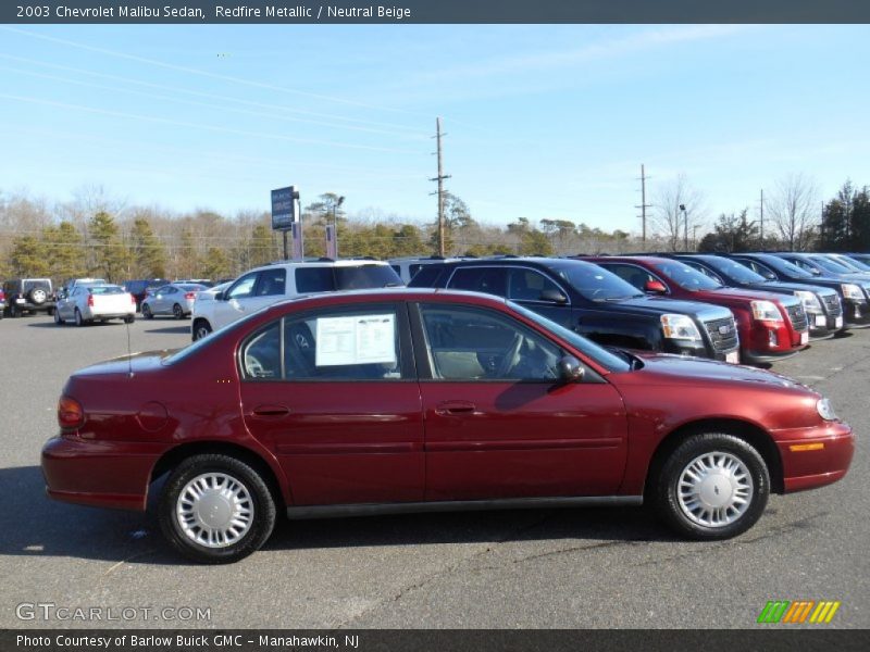 Redfire Metallic / Neutral Beige 2003 Chevrolet Malibu Sedan