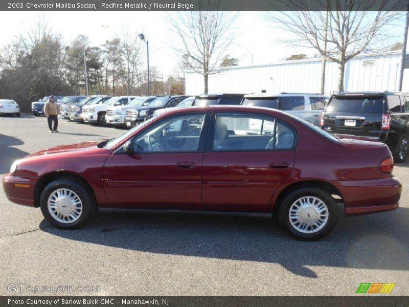 Redfire Metallic / Neutral Beige 2003 Chevrolet Malibu Sedan
