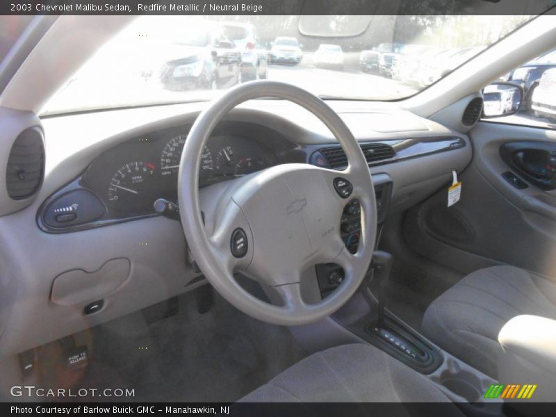Redfire Metallic / Neutral Beige 2003 Chevrolet Malibu Sedan