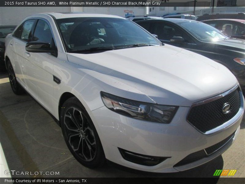 White Platinum Metallic / SHO Charcoal Black/Mayan Gray 2015 Ford Taurus SHO AWD