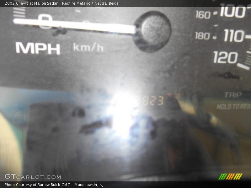 Redfire Metallic / Neutral Beige 2003 Chevrolet Malibu Sedan
