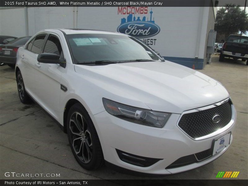 White Platinum Metallic / SHO Charcoal Black/Mayan Gray 2015 Ford Taurus SHO AWD