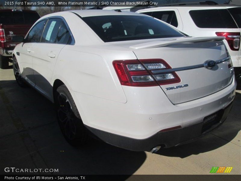 White Platinum Metallic / SHO Charcoal Black/Mayan Gray 2015 Ford Taurus SHO AWD