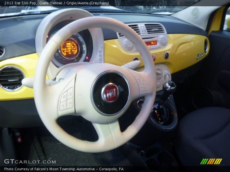 Giallo (Yellow) / Grigio/Avorio (Gray/Ivory) 2013 Fiat 500 Pop