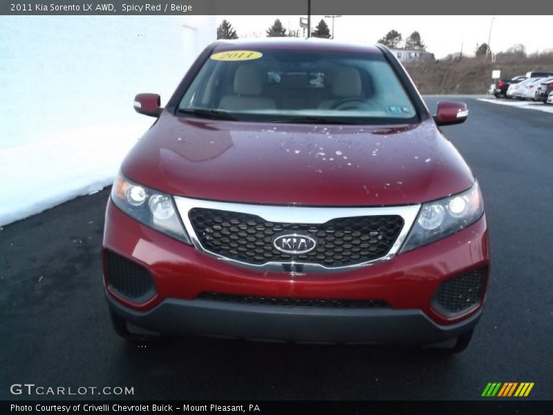 Spicy Red / Beige 2011 Kia Sorento LX AWD