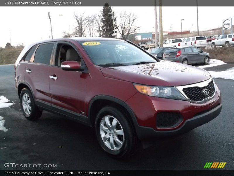 Spicy Red / Beige 2011 Kia Sorento LX AWD