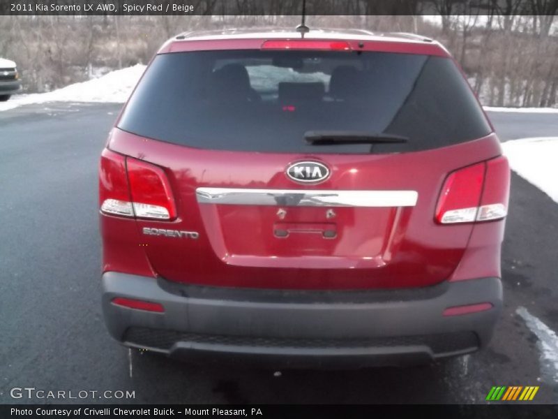 Spicy Red / Beige 2011 Kia Sorento LX AWD