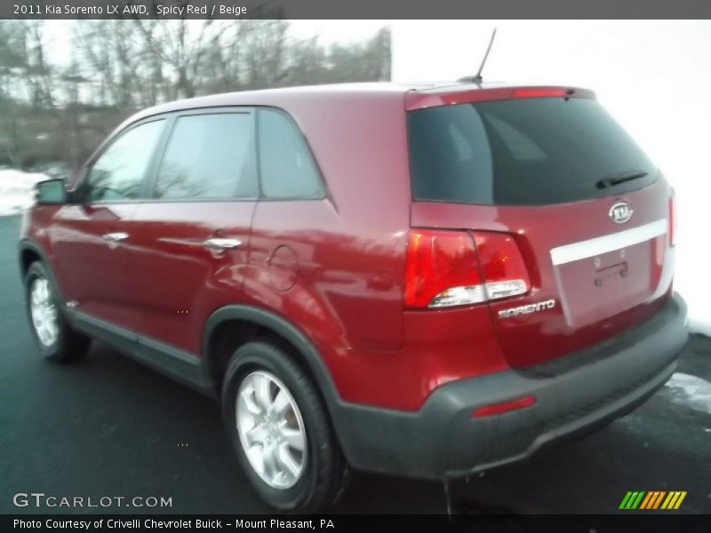 Spicy Red / Beige 2011 Kia Sorento LX AWD