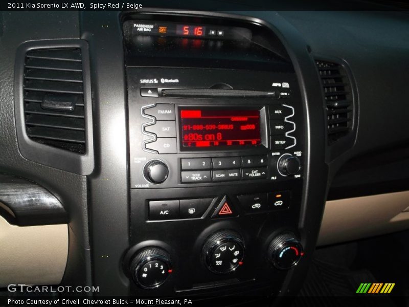 Spicy Red / Beige 2011 Kia Sorento LX AWD