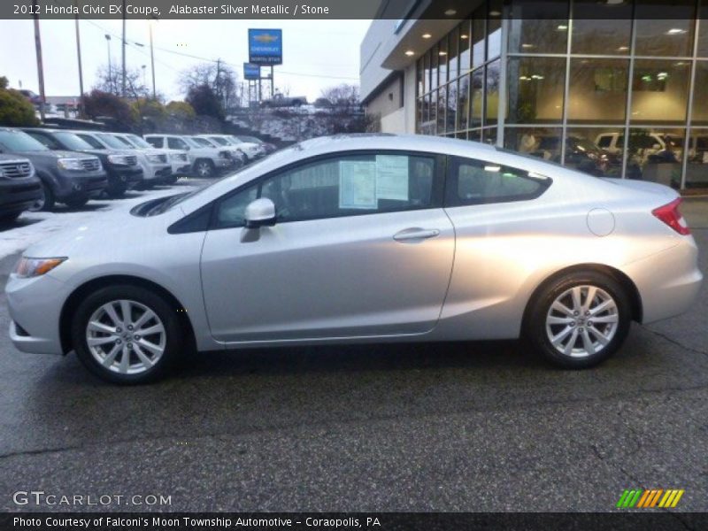 Alabaster Silver Metallic / Stone 2012 Honda Civic EX Coupe