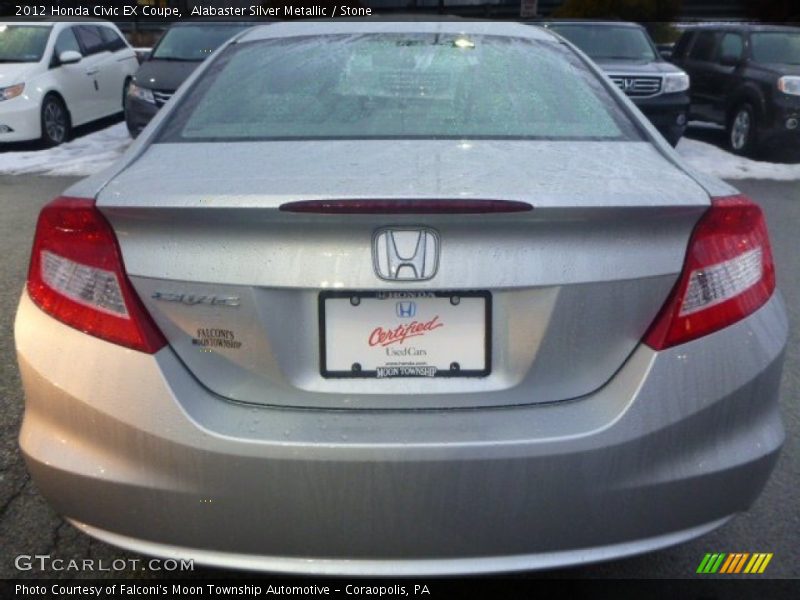 Alabaster Silver Metallic / Stone 2012 Honda Civic EX Coupe