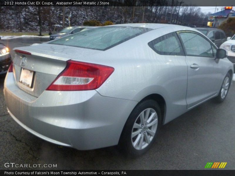Alabaster Silver Metallic / Stone 2012 Honda Civic EX Coupe