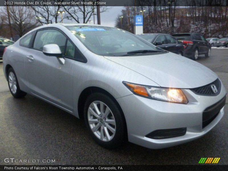 Alabaster Silver Metallic / Stone 2012 Honda Civic EX Coupe