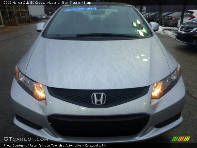 Alabaster Silver Metallic / Stone 2012 Honda Civic EX Coupe