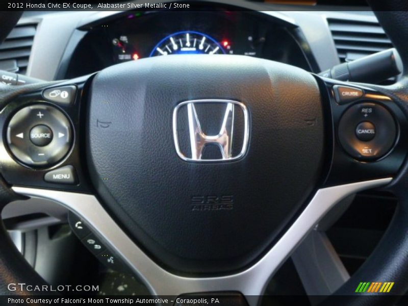 Alabaster Silver Metallic / Stone 2012 Honda Civic EX Coupe