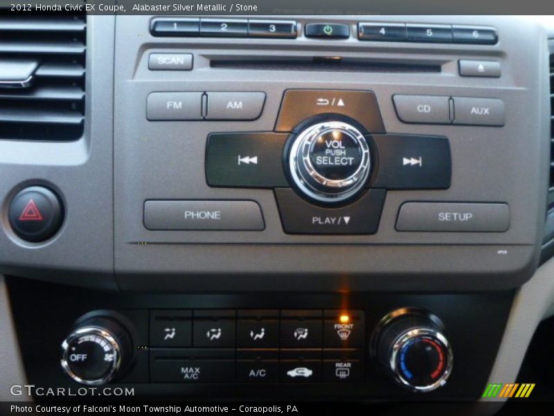 Alabaster Silver Metallic / Stone 2012 Honda Civic EX Coupe