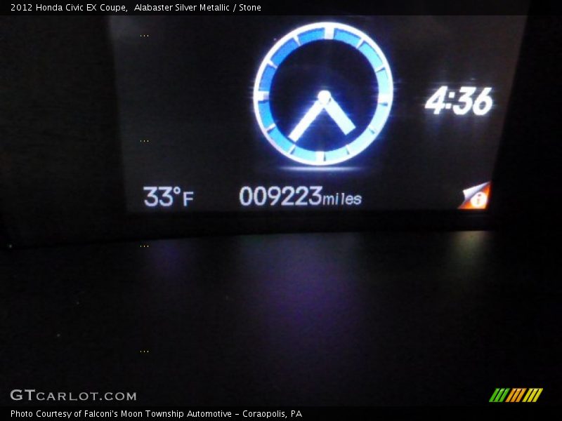 Alabaster Silver Metallic / Stone 2012 Honda Civic EX Coupe