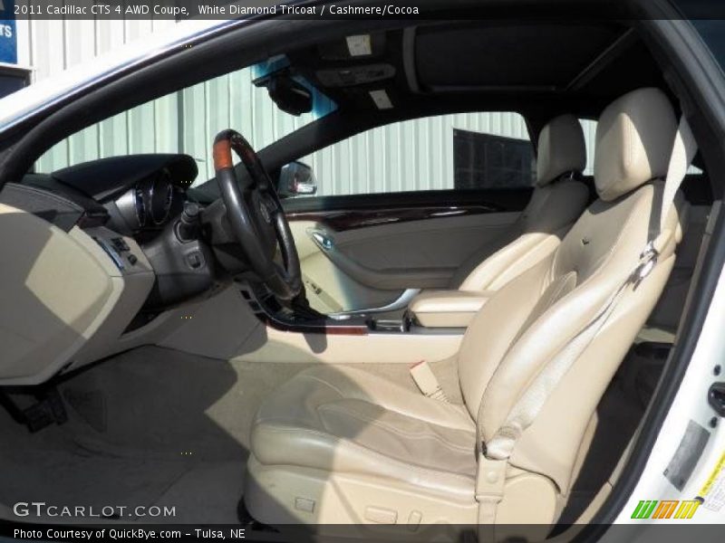 White Diamond Tricoat / Cashmere/Cocoa 2011 Cadillac CTS 4 AWD Coupe
