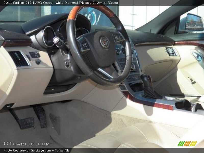 White Diamond Tricoat / Cashmere/Cocoa 2011 Cadillac CTS 4 AWD Coupe