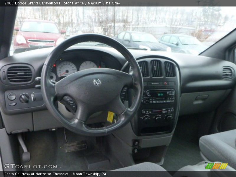 Stone White / Medium Slate Gray 2005 Dodge Grand Caravan SXT
