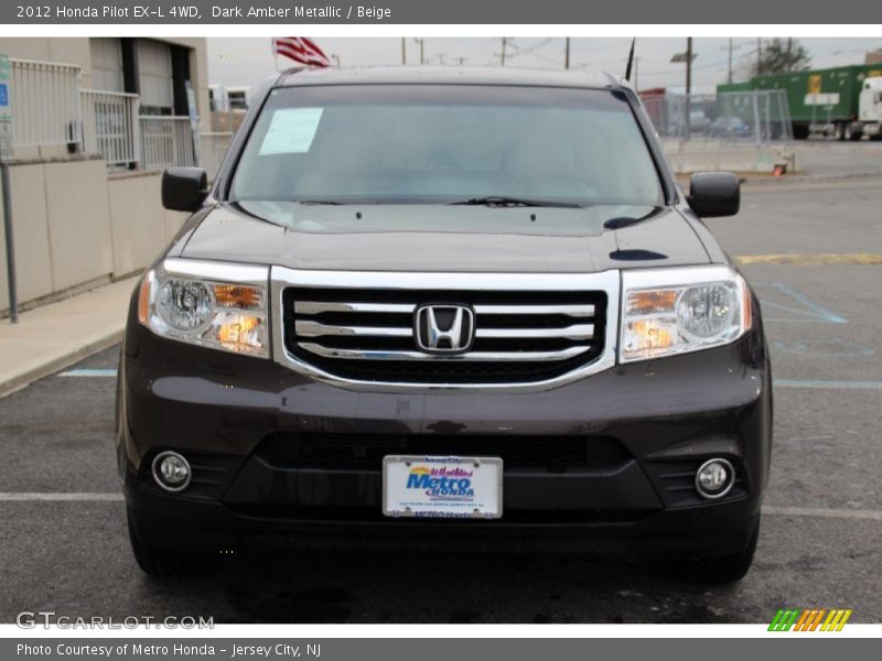Dark Amber Metallic / Beige 2012 Honda Pilot EX-L 4WD