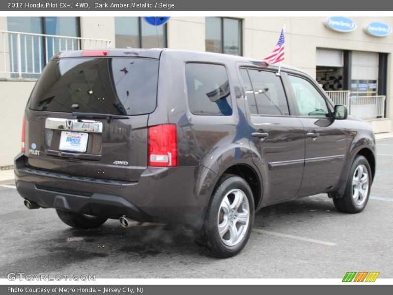 Dark Amber Metallic / Beige 2012 Honda Pilot EX-L 4WD