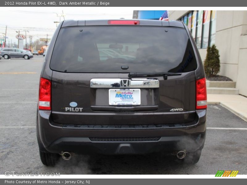 Dark Amber Metallic / Beige 2012 Honda Pilot EX-L 4WD