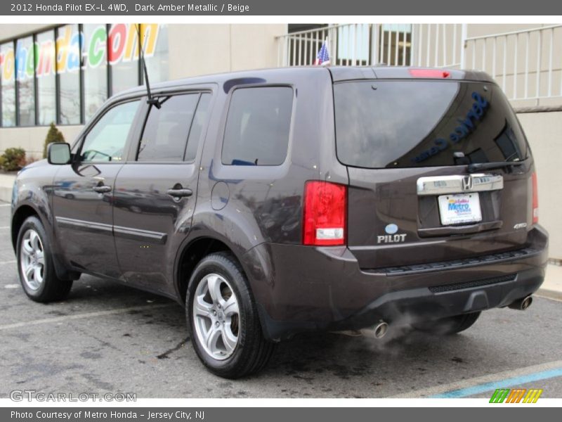 Dark Amber Metallic / Beige 2012 Honda Pilot EX-L 4WD