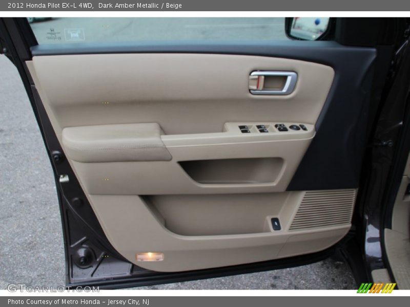 Dark Amber Metallic / Beige 2012 Honda Pilot EX-L 4WD
