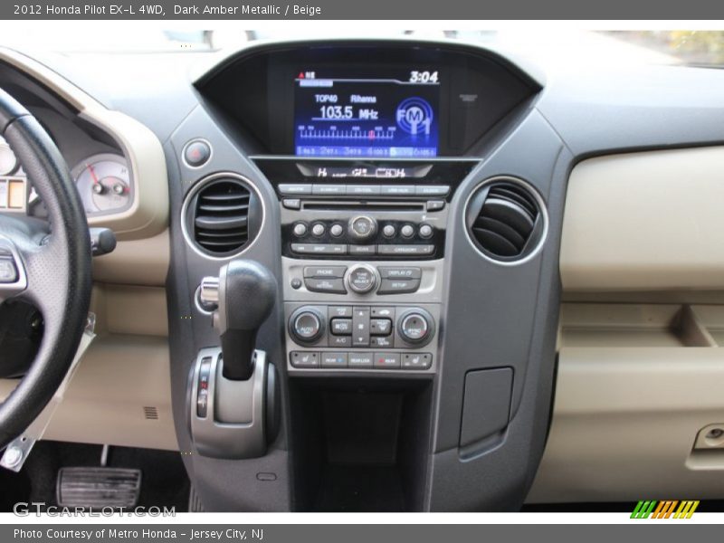 Dark Amber Metallic / Beige 2012 Honda Pilot EX-L 4WD