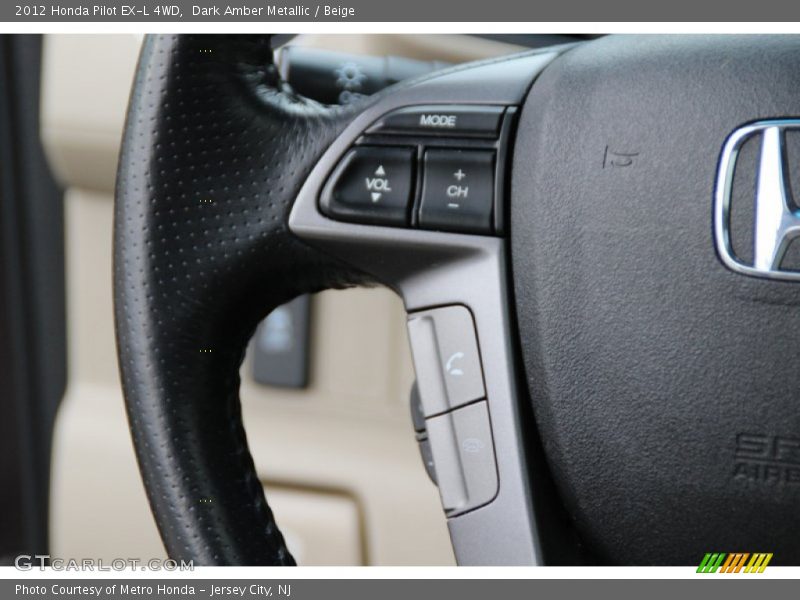 Dark Amber Metallic / Beige 2012 Honda Pilot EX-L 4WD