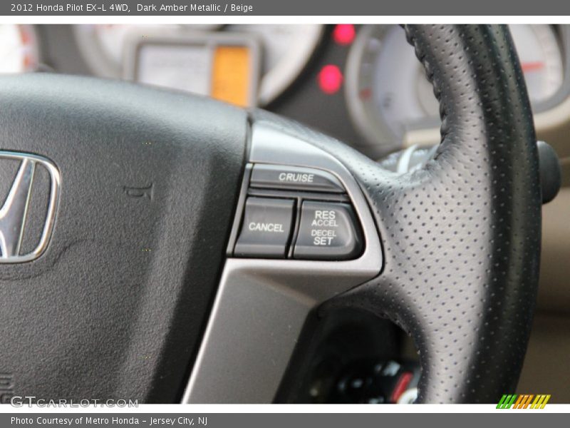 Dark Amber Metallic / Beige 2012 Honda Pilot EX-L 4WD