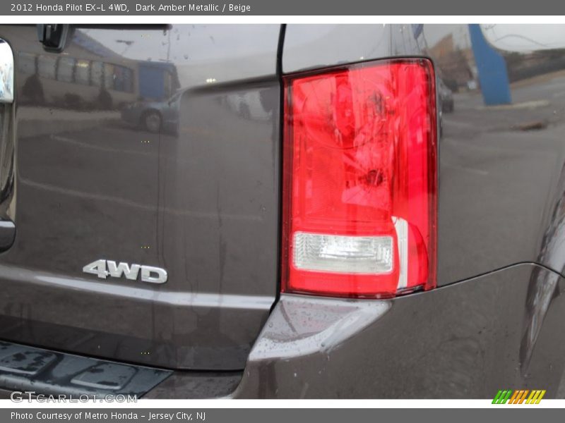 Dark Amber Metallic / Beige 2012 Honda Pilot EX-L 4WD