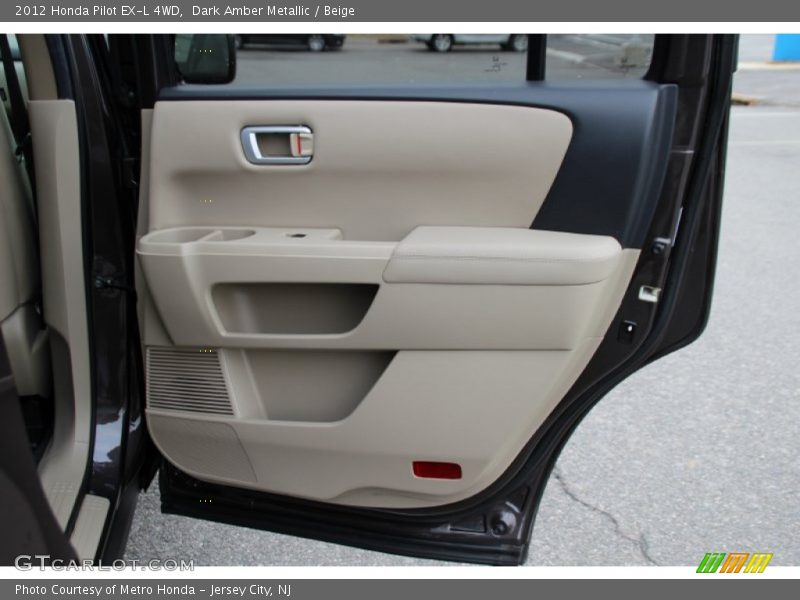 Dark Amber Metallic / Beige 2012 Honda Pilot EX-L 4WD