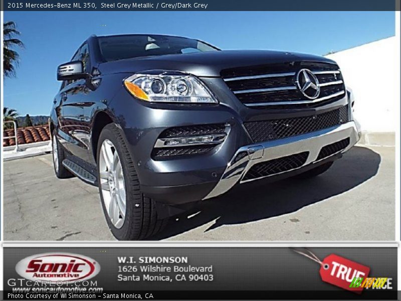 Steel Grey Metallic / Grey/Dark Grey 2015 Mercedes-Benz ML 350