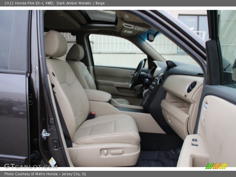 Dark Amber Metallic / Beige 2012 Honda Pilot EX-L 4WD