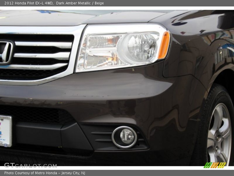 Dark Amber Metallic / Beige 2012 Honda Pilot EX-L 4WD