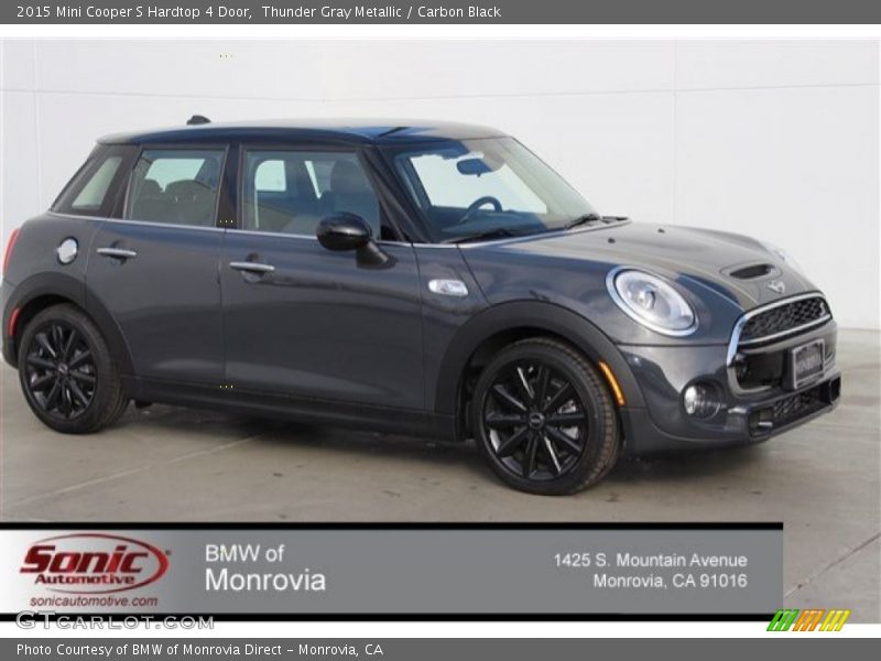 Thunder Gray Metallic / Carbon Black 2015 Mini Cooper S Hardtop 4 Door