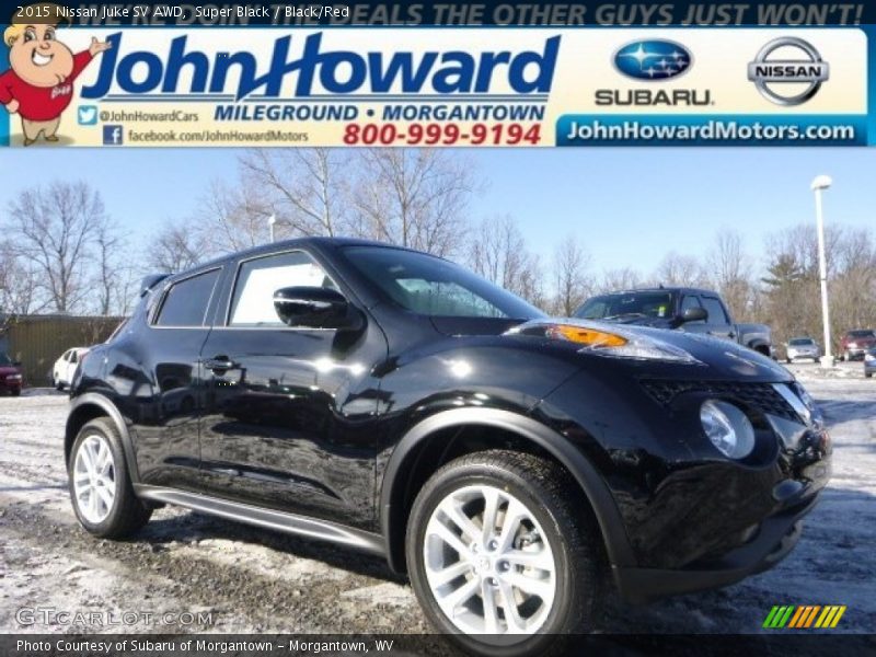 Super Black / Black/Red 2015 Nissan Juke SV AWD